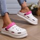 Women's Hollow Out Design Clogs, Lightweight Closed Toe Slip On Shoes, Women's Casual Walking Shoes