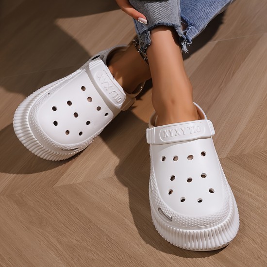 Women's Hollow Out Design Clogs, Lightweight Closed Toe Slip On Shoes, Women's Casual Walking Shoes