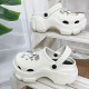 Women's Rhinestone Decor Clogs, Casual Hollow Out Design Garden Shoes, Comfortable Slip On Shoes