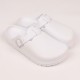 Women's Solid Color Clogs, Slip On Round Toe Buckle Decor Non-slip Soft Sole EVA Slides, Summer Casual Beach Shoes