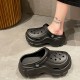 Women's Platform Chunky Clogs, Height Increasing Solid Color Non Slip Slide Shoes, Outdoor Beach Sandals