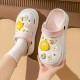 Women's Cute Cartoon Platform Clogs, Trendy Hollow Out EVA Slide Shoes, Indoor & Outdoor Beach Garden Sandals