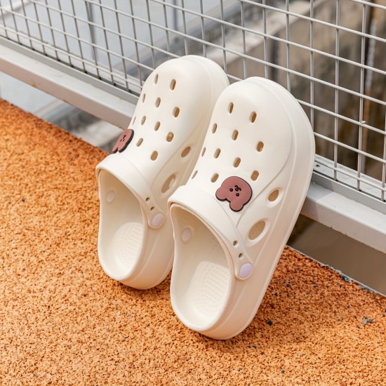 Cute Cartoon Decor Clogs, Slip On Soft Sole Platform Non-slip Slides, Casual Summer EVA Beach Shoes