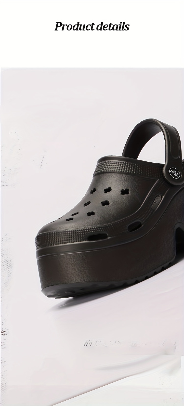 womens solid color clogs casual hollow out design garden shoes comfortable slip on shoes details 2