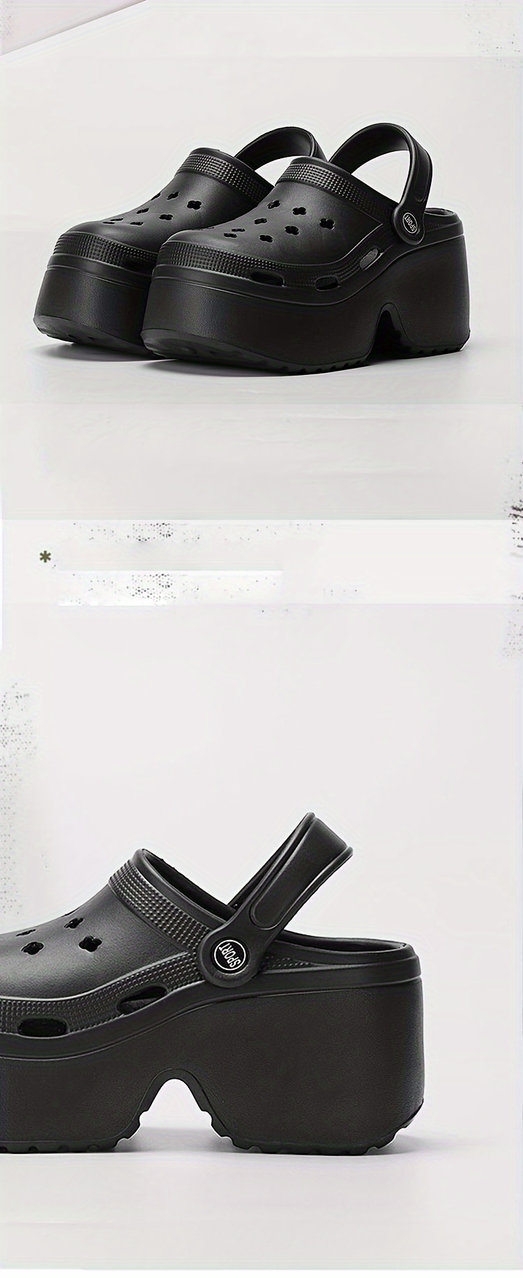 womens solid color clogs casual hollow out design garden shoes comfortable slip on shoes details 3