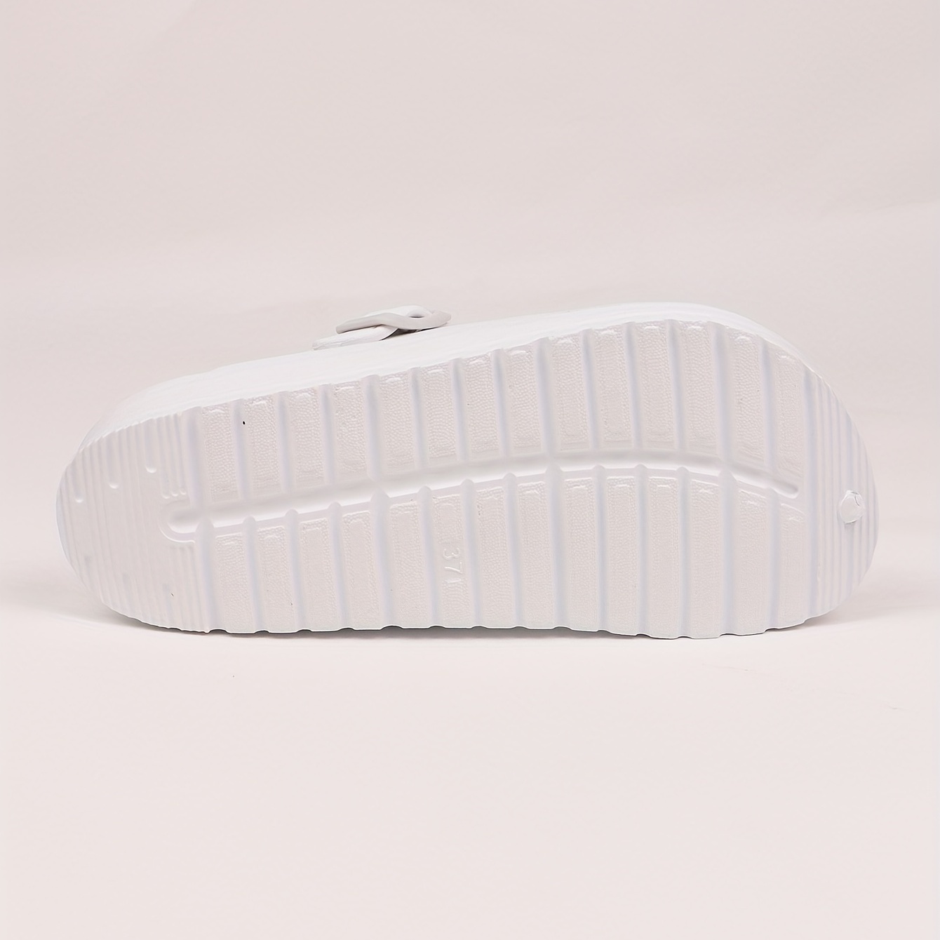 womens solid color clogs slip on round toe buckle decor non slip soft sole eva slides summer casual beach shoes details 2