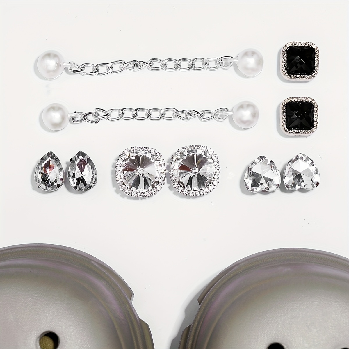 womens rhinestone chaine decor clogs closed toe soft sole platform warm lined shoes winter non slip plush shoes details 23